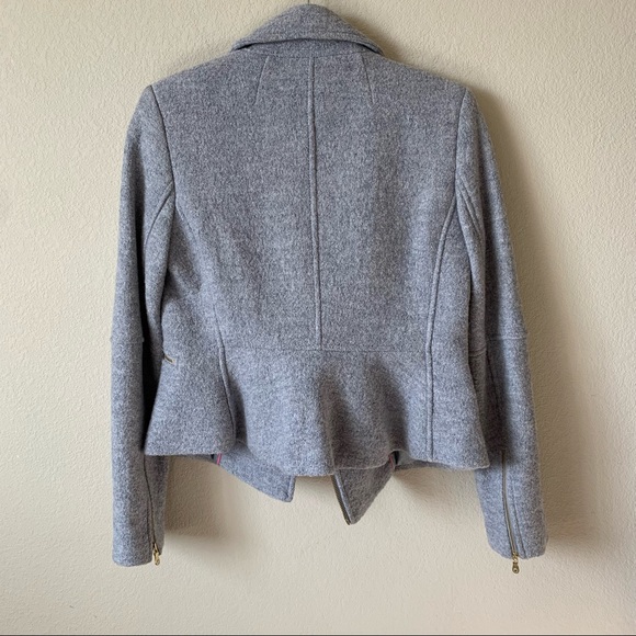 Banana Republic Grey Tweed Moto Jacket Size S - Picture 3 of 15
